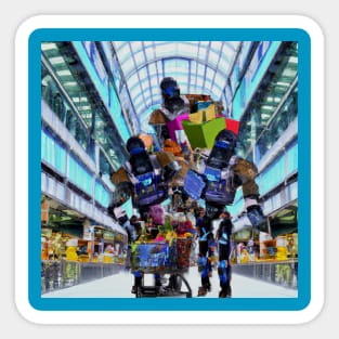 Robots in the Shopping Mall Sticker